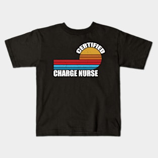 Certified Charge Nurse retro vintage job title Kids T-Shirt